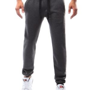 Antracitové tepláky s kontrastným pásom