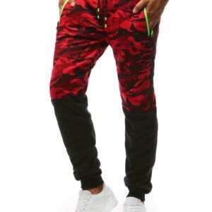 Červené trendové maskáčové tepláky