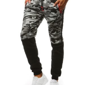 Šedé trendové maskáčové tepláky