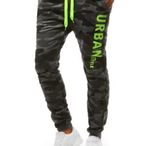 Antracitové štýlové maskáčové tepláky Urban