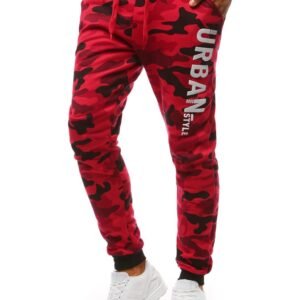 Červené štýlové maskáčové tepláky Urban