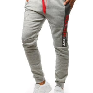 Trendové šedé tepláky s potlačou