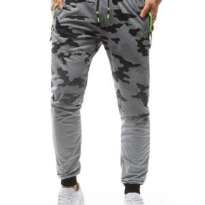 Svetlošedé maskáčové štýlové tepláky