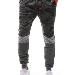 Maskáčové trendové tepláky v antracitovej farbe