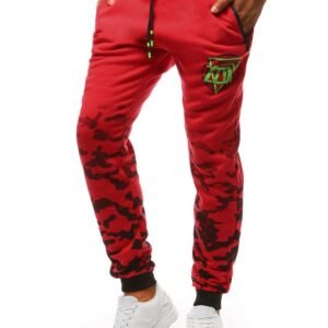 Červené štýlové maskáčové tepláky