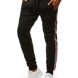 Trendové čierne tepláky s pásikmi