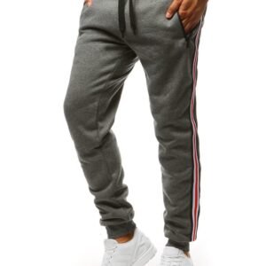 Trendové antracitové tepláky s pásikmi