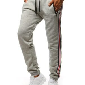 Trendové šedé tepláky s pásikmi