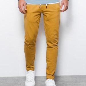 Pohodlné tepláky v horčicovej farbe P946