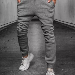 Štýlové tepláky v svetlošedej farbe