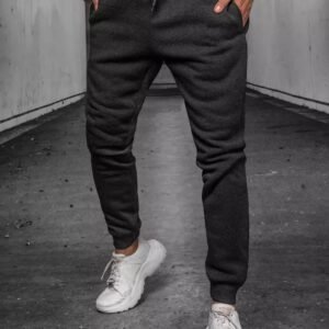 Štýlové tepláky v tmavošedej farbe