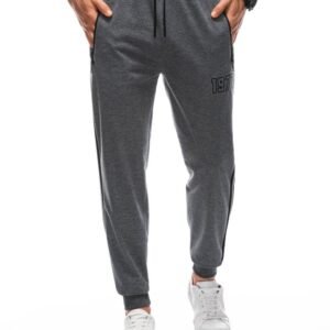 Šedé pánske tepláky s pásmi po bokoch P1414