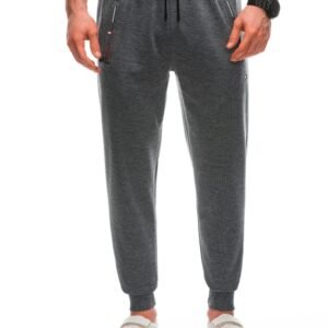 Nevšedné šedé tepláky s ozdobnými prvkami P1456