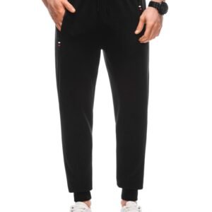 Trendy čierne pánske tepláky P1437