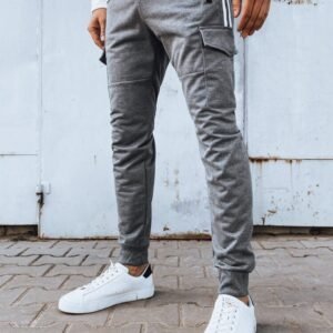 Trendy šedé tepláky s vreckami