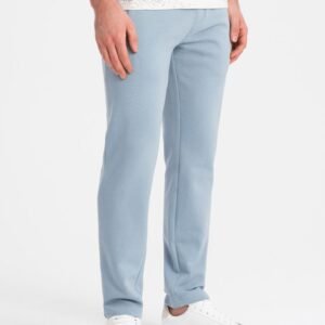 Zaujímavé svetlo modré tepláky V7 PABS-0206