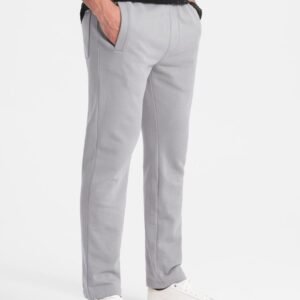 Zaujímavé šedé tepláky V8 PABS-0206