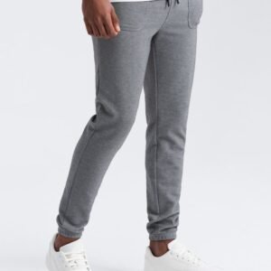 Trendy grafitové pletené tepláky V5 PASK-0211