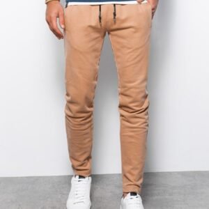 Pohodlné tepláky v kamelovej farbe P946