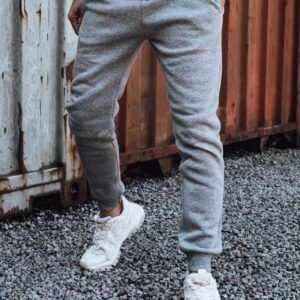 Pánske pohodlné svetlošedé tepláky